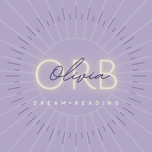 Olivia's logo. A lavendar circle with her name on it.